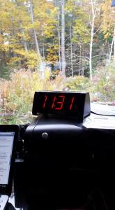 The Timex Jumbo Display AM/FM Clock Radio with the correct time.