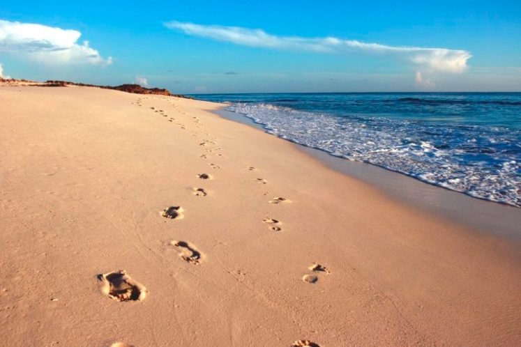 footprints in sand